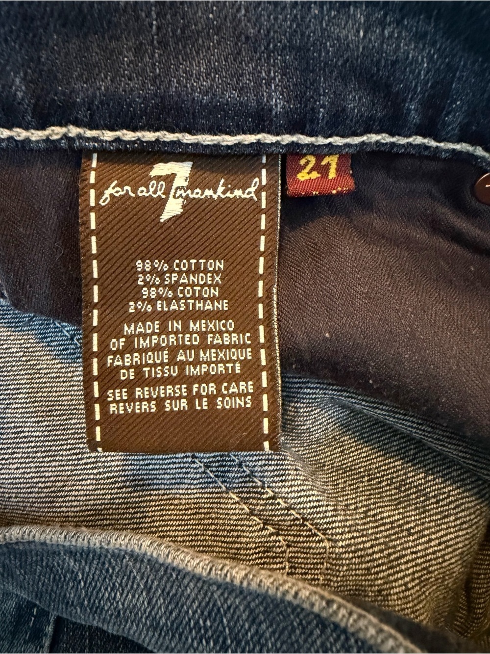 7 For All Mankind Low Rise Bootcut Blue Denim Jeans Sz 27 - Picture 7 of 8
